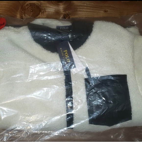 POLO Ralph Lauren Men's Full-Zip PONY Sherpa Fleece Jacket in cream (MEDIUM)-NWT - Picture 8 of 12